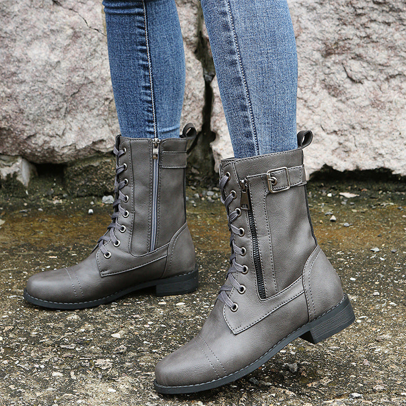 Bottes Similicuir Zip Latéral