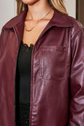 Veste Similicuir Bordeaux