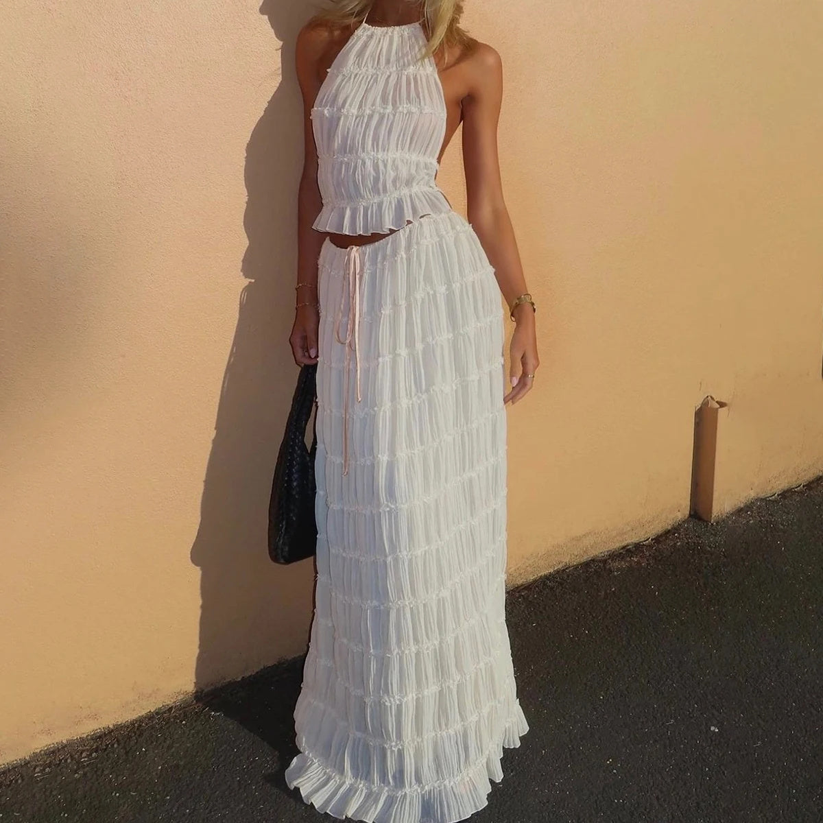 Ensemble Halter & Jupe Plissée