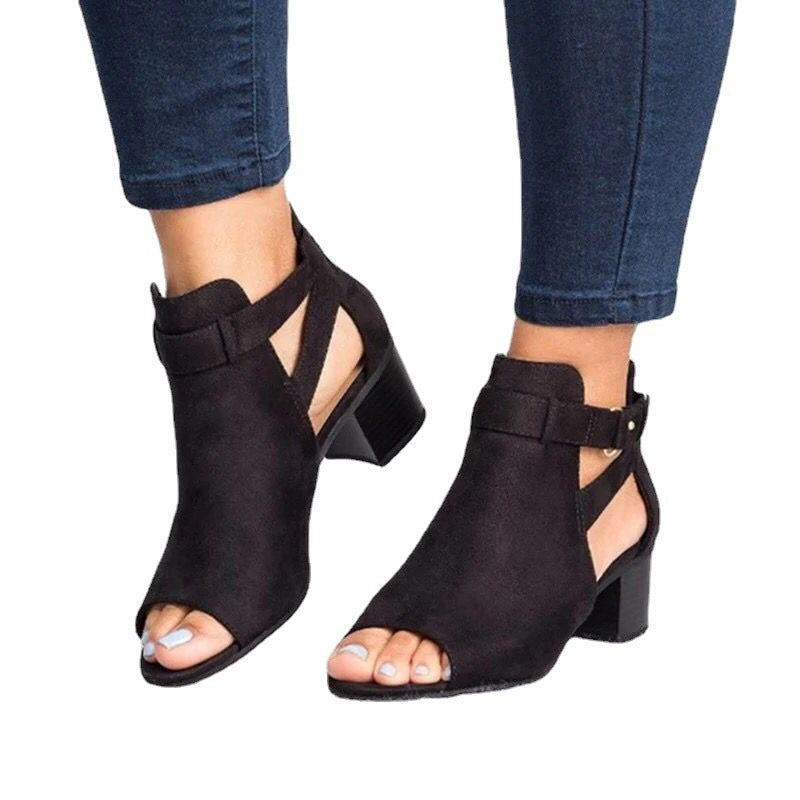 European And American Women's Back Zipper Sandals
