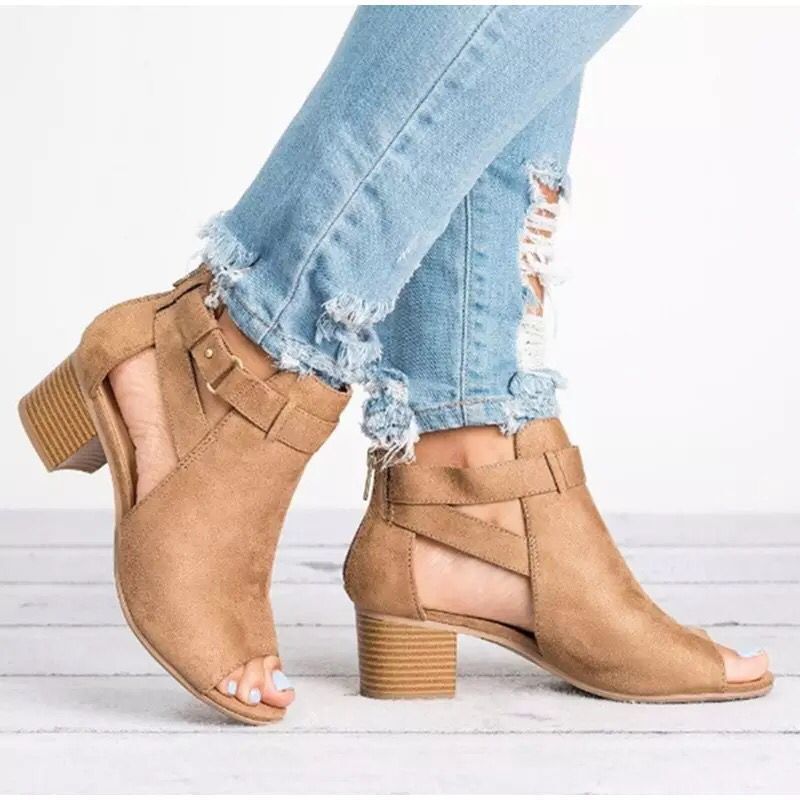 European And American Women's Back Zipper Sandals