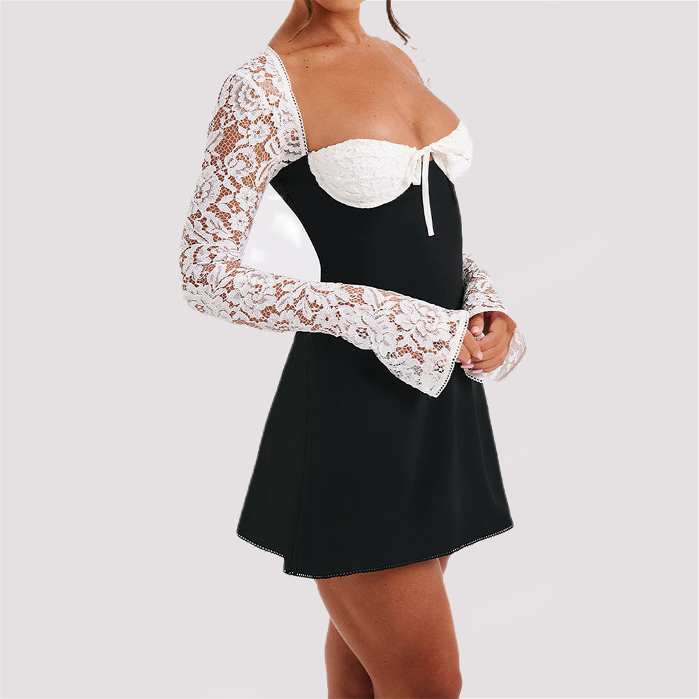 Robe Mini Dentelle Dos Nu