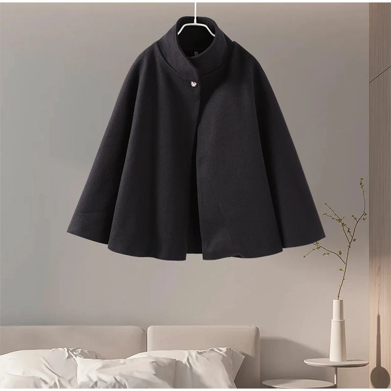 Cape Élégante à Manches Évasées avec Ceinture