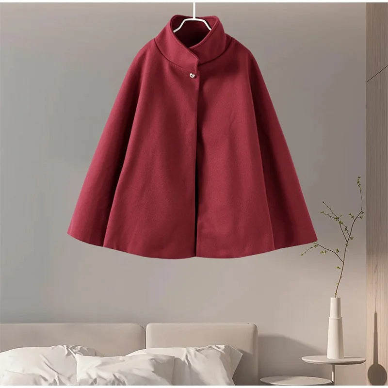 Cape Élégante à Manches Évasées avec Ceinture