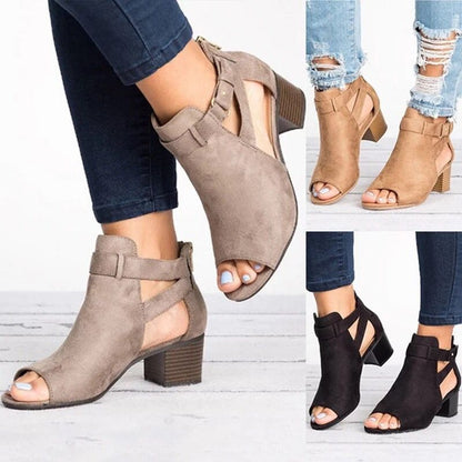 European And American Women's Back Zipper Sandals