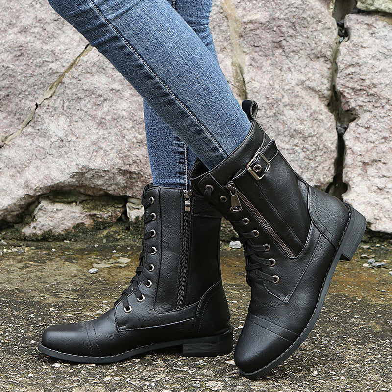 Bottes Similicuir Zip Latéral