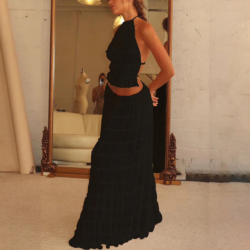 Ensemble Halter & Jupe Plissée