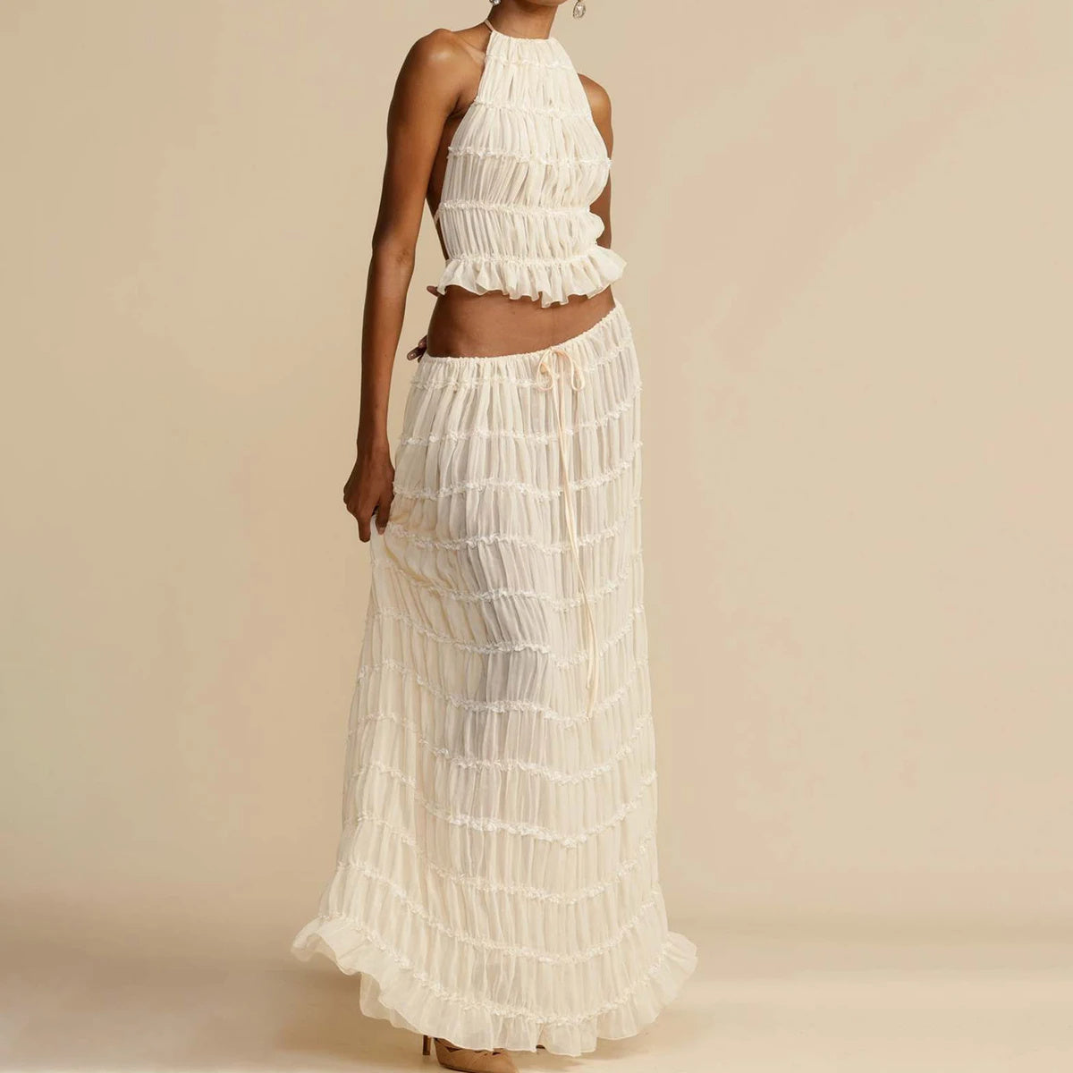 Ensemble Halter & Jupe Plissée
