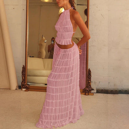 Ensemble Halter & Jupe Plissée
