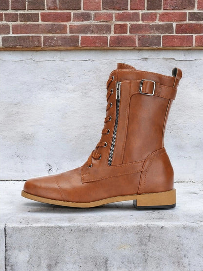 Bottes Similicuir Zip Latéral