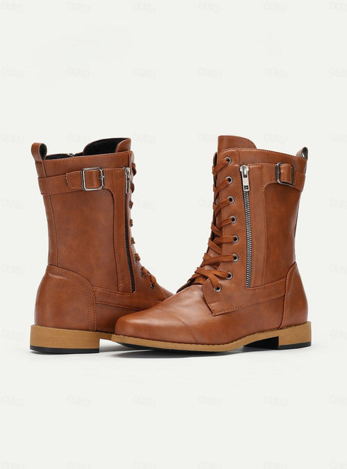 Bottes Similicuir Zip Latéral